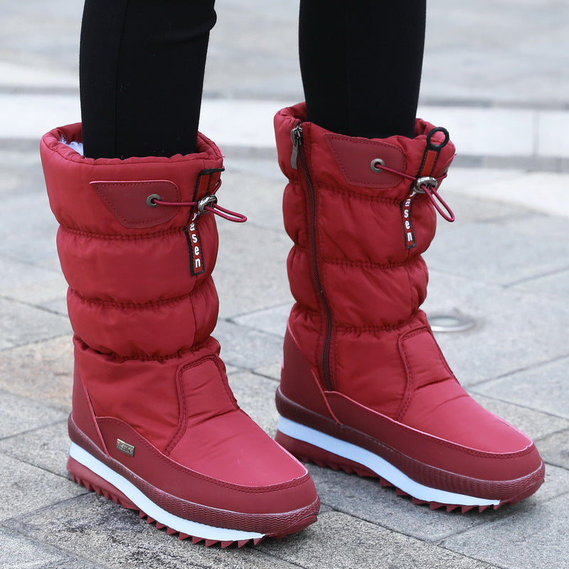 Winter New Plus Velvet Thick Cotton Shoes Thermal Middle Tube Waterproof Non-slip Boots DON JUAN