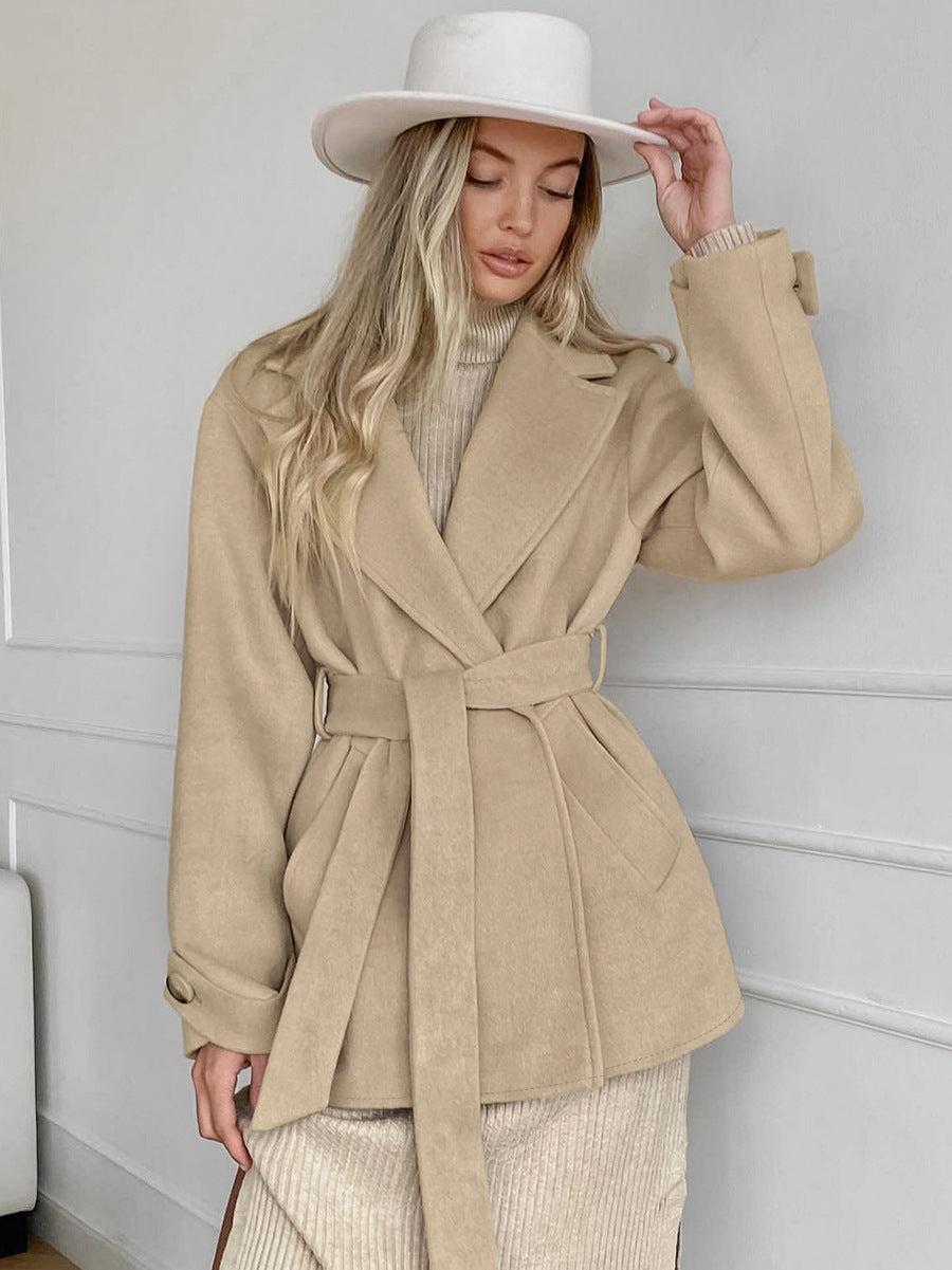 Retro Suit Collar Trench Coat