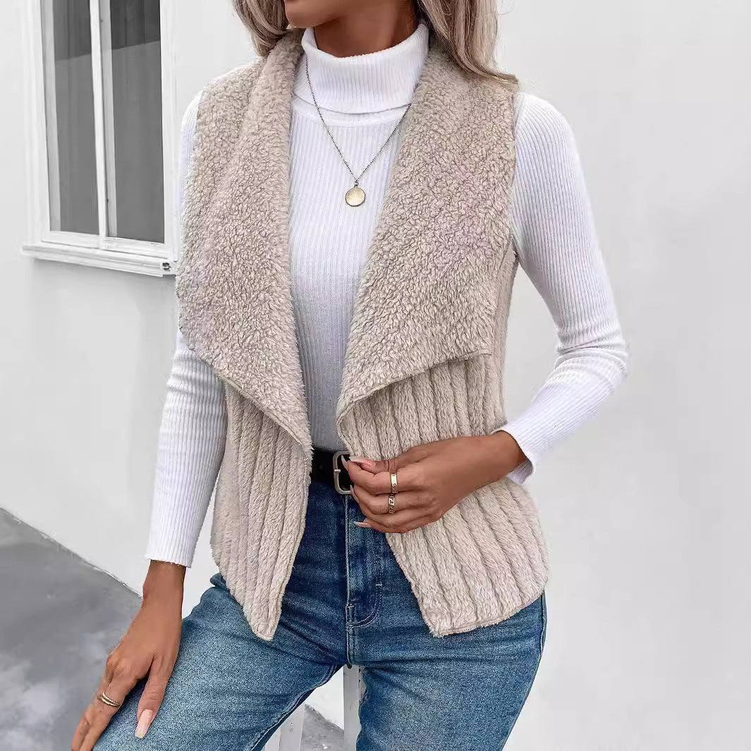 Women's Elegant Fashion All-matching Plush Vest 