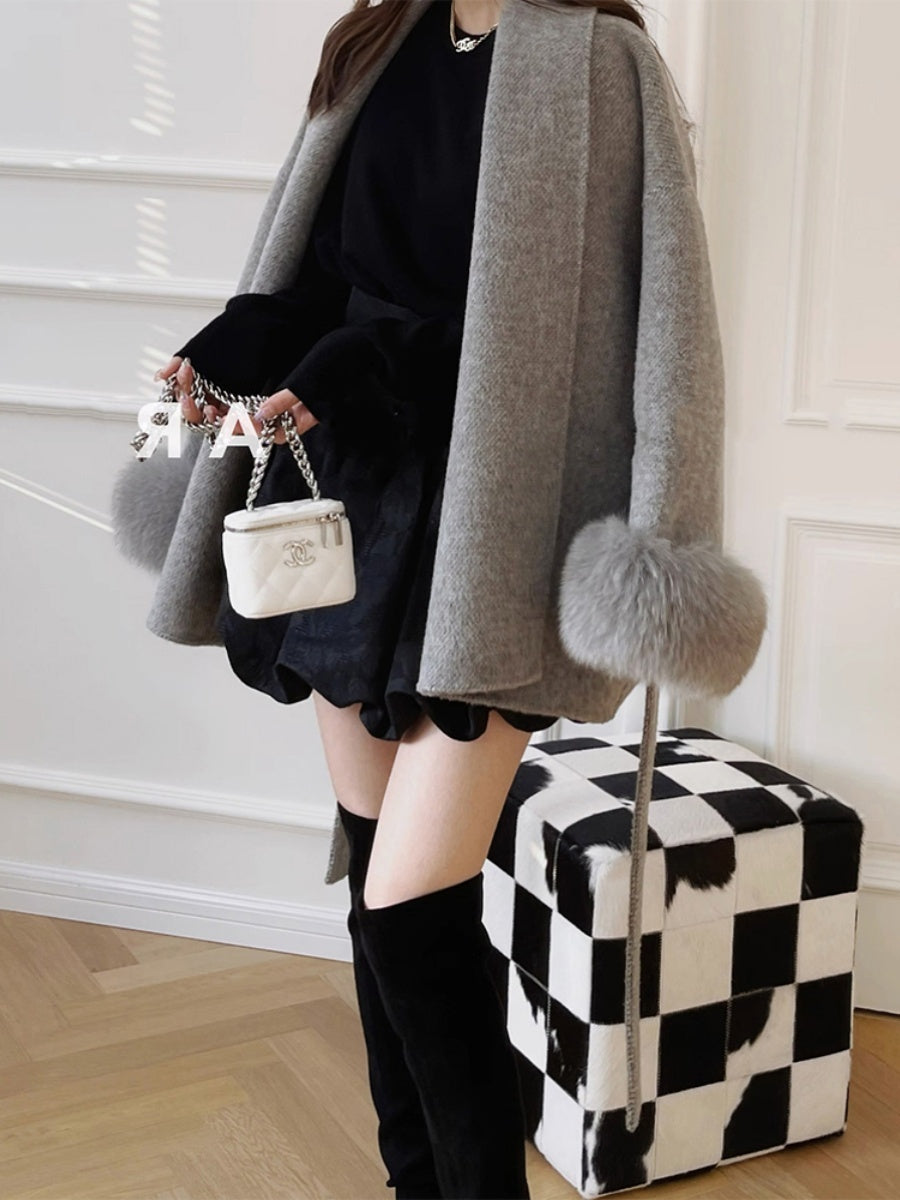 Fox Fur Double-sided Cashmere Coat DON JUAN