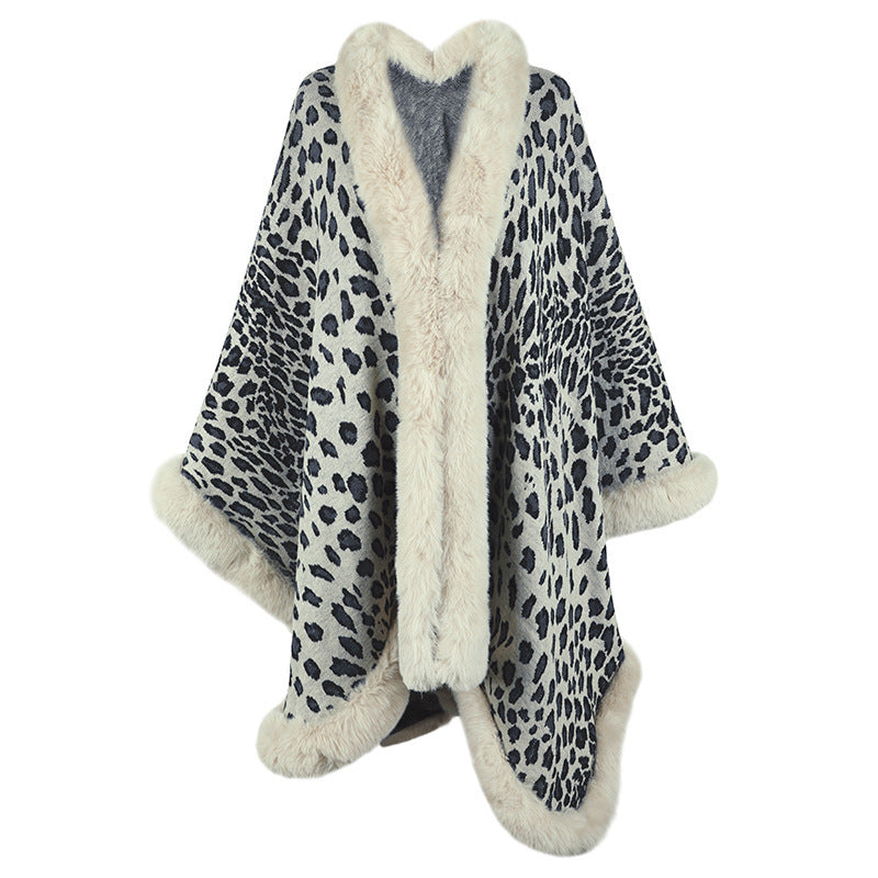 Autumn And Winter New Fur Collar Cape Cardigan For Women DON JUAN