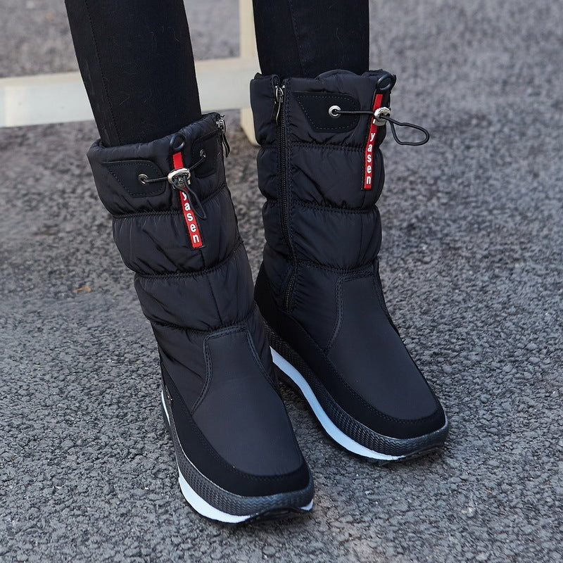 Winter New Plus Velvet Thick Cotton Shoes Thermal Middle Tube Waterproof Non-slip Boots DON JUAN