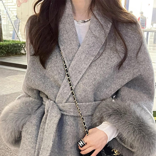 Fox Fur Double-sided Cashmere Coat DON JUAN