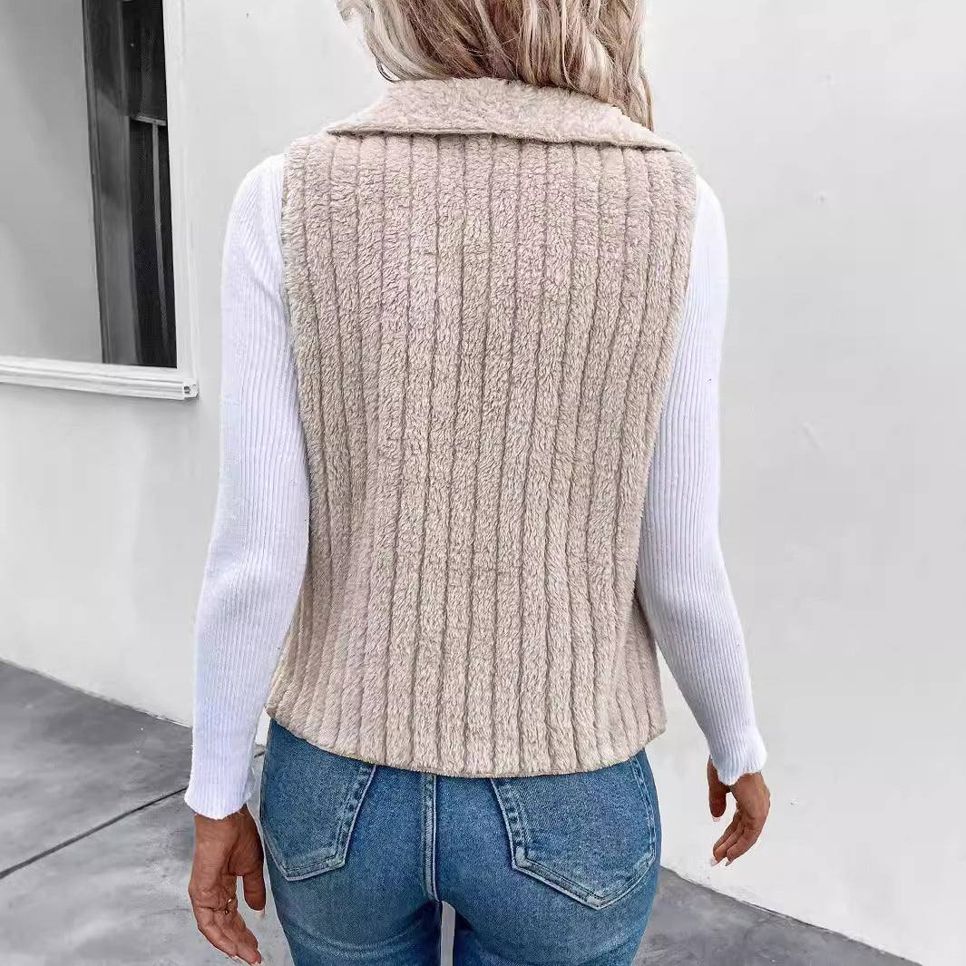 Women's Elegant Fashion All-matching Plush Vest 