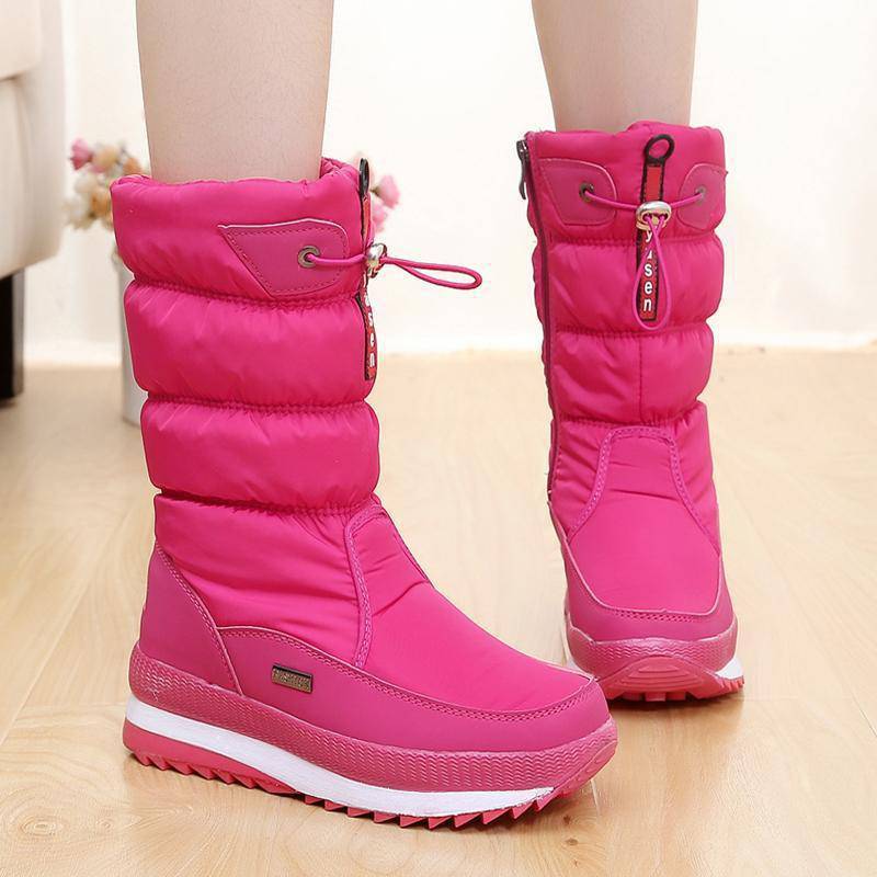 Winter New Plus Velvet Thick Cotton Shoes Thermal Middle Tube Waterproof Non-slip Boots DON JUAN