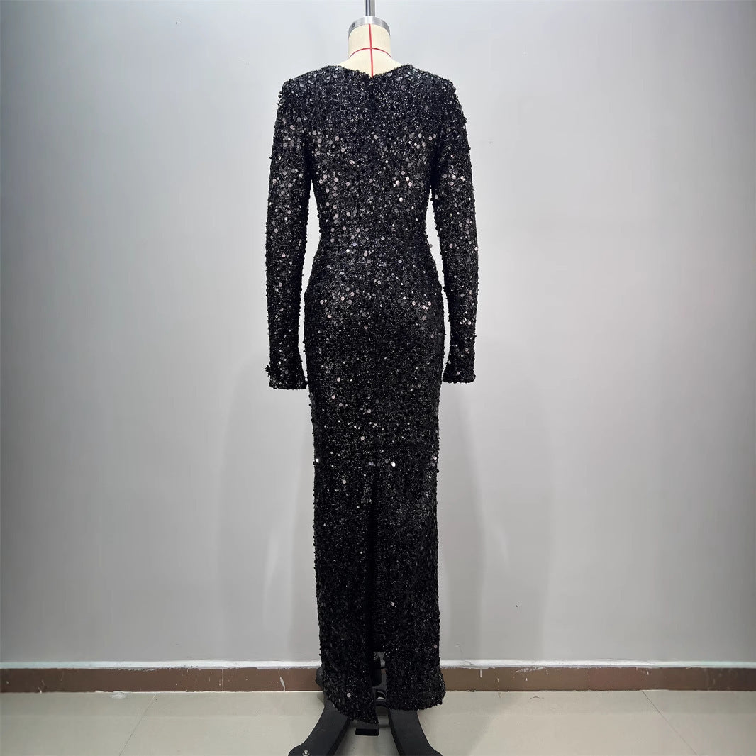 Women's Fashionable Sequins Long Sheath Dress DON JUAN