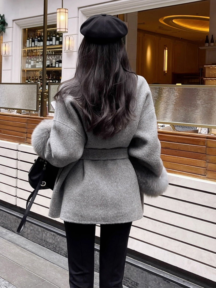 Fox Fur Double-sided Cashmere Coat DON JUAN