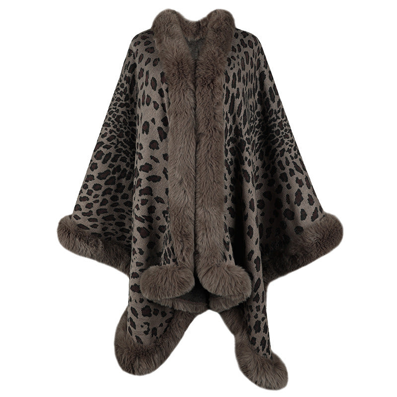 Autumn And Winter New Fur Collar Cape Cardigan For Women DON JUAN